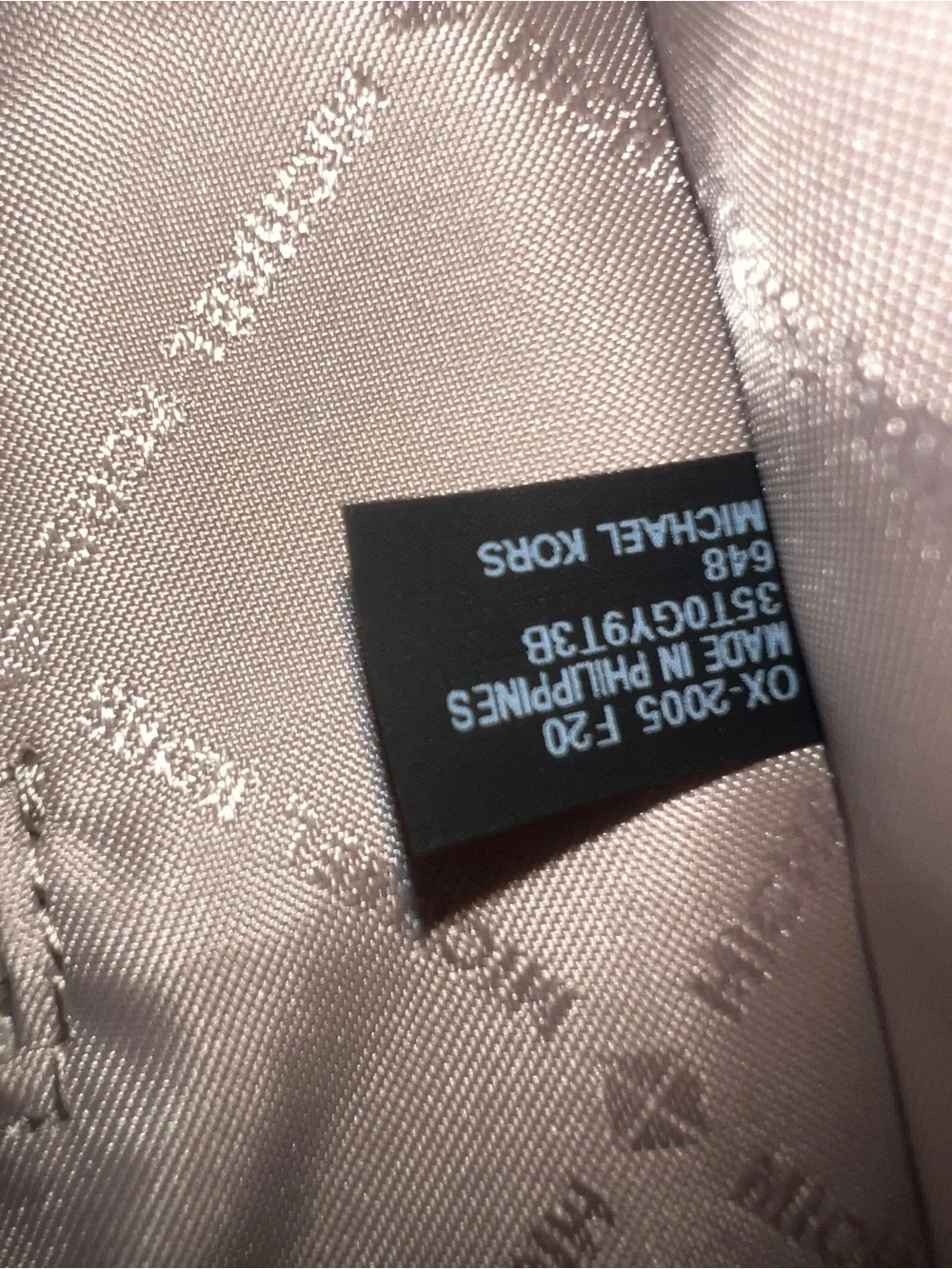 Michael Kors Brown MK Logo Tote with Pink Trim